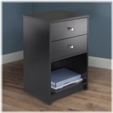 Black 2-Drawer Bedside Table Organizer