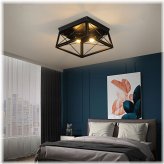 Black Matte Industrial Flush Mount