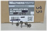 Walthers Proto 33" Metal Wheel Wheelset - Set of 4