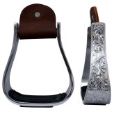 Floral Engraved Silver Horse Stirrups