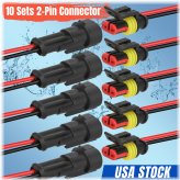 Waterproof 2-Pin Wire Connector Kit for Car Electronics