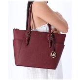 Cherry Saffiano Leather Tote