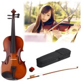 Junior Natural Acoustic Violin Set with Case, Bow, and Rosin