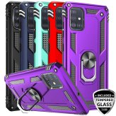 Galaxy A51 5G Ring Stand Case with Tempered Glass