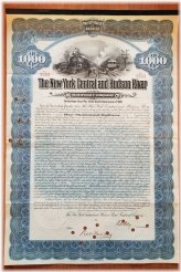 Century Legacy: New York Central & Hudson River Railroad Company Bond Stock Certificate (1912)