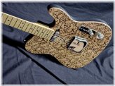 Burl Top 6-String Electric Guitar with Humbucker Pickups and Gold Hardware