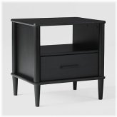 Spindle Leg Wood Storage Nightstand