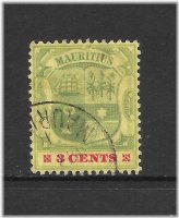 Mauritius Coat of Arms 3c Stamp (1904)