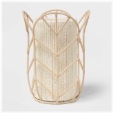 Rattan Tulip Cylinder Bedside Lamp - Pillowfort