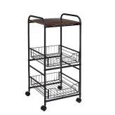 Slim Storage Cart with Pull Out Baskets