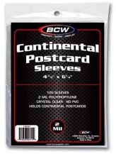 Continental Shield Postcard Protectors - Pack of 100 (Archival Quality, No PVC, 2 Mil)