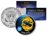 PISCES Zodiac Coin - Kennedy Half Dollar - Colorized Edition