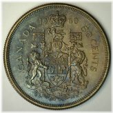Canadian Silver George VI Half Dollar