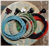 Vintage Rayon Rewire Kit with Twisted Cloth Covered Wire and Plug