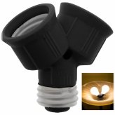 Y-Split Dual Light Bulb Socket Adapter