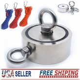 Neodymium Fishing Magnet Kit with Strong 1300 LBS Pull Force and Accessories