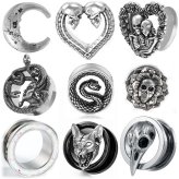 Stainless Steel Flesh Tunnels - USA Made Pairs