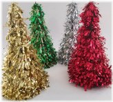 Festive Tinsel Trees - Tabletop Decoration (10 inch)