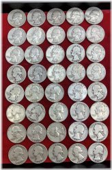 Washington Quarters Tube of 40 Pieces