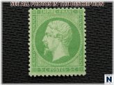 Green Empire Stamp - France 1862 - MLH