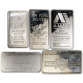 Fine Silver Ingots - 10 oz. - Assorted Brands - Secondary Market Quality