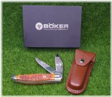 Brown Bone Folding Hunter Knife with Sheath - 110273BB