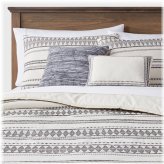 Cozy Stripe Cotton Comforter Set in Cream