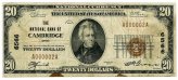 Cambridge Ohio $20 Banknote, Charter #6566 Serial #000002