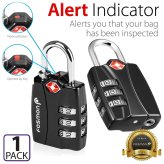 SecureJet" 3-Digit Combination Lock for Travel Bags and Luggage