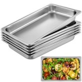 Stainless Steel Hotel Food Prep Pans - 6 Pack
