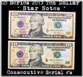 Consecutive 2013 $10 Ten Dollar Star Note Set