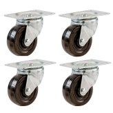 SturdyGlide 1.5" Caster Quartet with Brake and Non-Skid Design