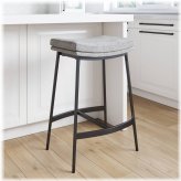 Feather Gray Metal Stool - Nathan