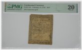 1776 Continental Currency $2/3 PMG 20 VERY FINE Fr#CC-22 Fugio Design