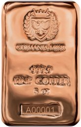 Germania Mint 5 oz 999.9 Fine Copper Cast Bar