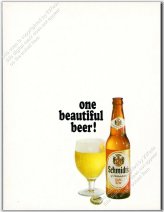 Schmidt's Light Beer Bottle Glass Vintage Print Ad