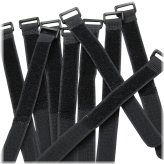 LoopLock Cable Straps - 10 Pack of Reusable 8 Inch Black Ties for Workshop Equipment