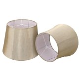 Linen Drum Lampshades Set with Spider Installation - Open Box (Set of 2)