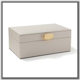 Elegant Gray Faux Leather Jewelry Storage Box