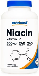 Niacin 500mg Capsules by Nutricost - Gluten-Free and Non-GMO