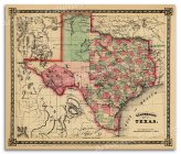 Schönberg's 1866 Map of Texas - A Historical Treasure in 24x28