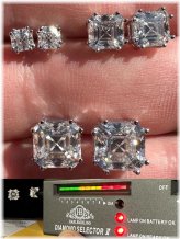 Square Asscher Cut Moissanite Stud Earrings