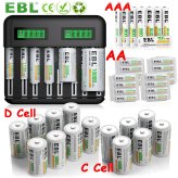 PowerCell Rechargeable Battery Set with LCD Charger