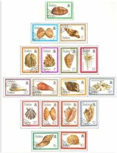 Belizean Seashells Collection: A Stunning Set of 17 Cancelled Stamps from 1980