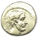 Ancient Silver Denarius - Brutus Coin (54 BC)