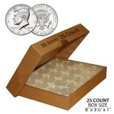 JFK Half Dollar Coin Capsule Set with Storage Box