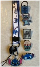 Stitch Collectible Pin Set with Lanyard