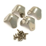 Nickel Metal Amp Corners Kit with Screws - 4 Pack