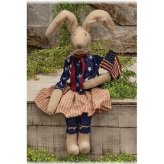 American Heritage Bunny Doll with Patriotic Flag and Bendable Ears