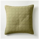 Moss Green Heavyweight Linen Blend Quilt Pillow Sham